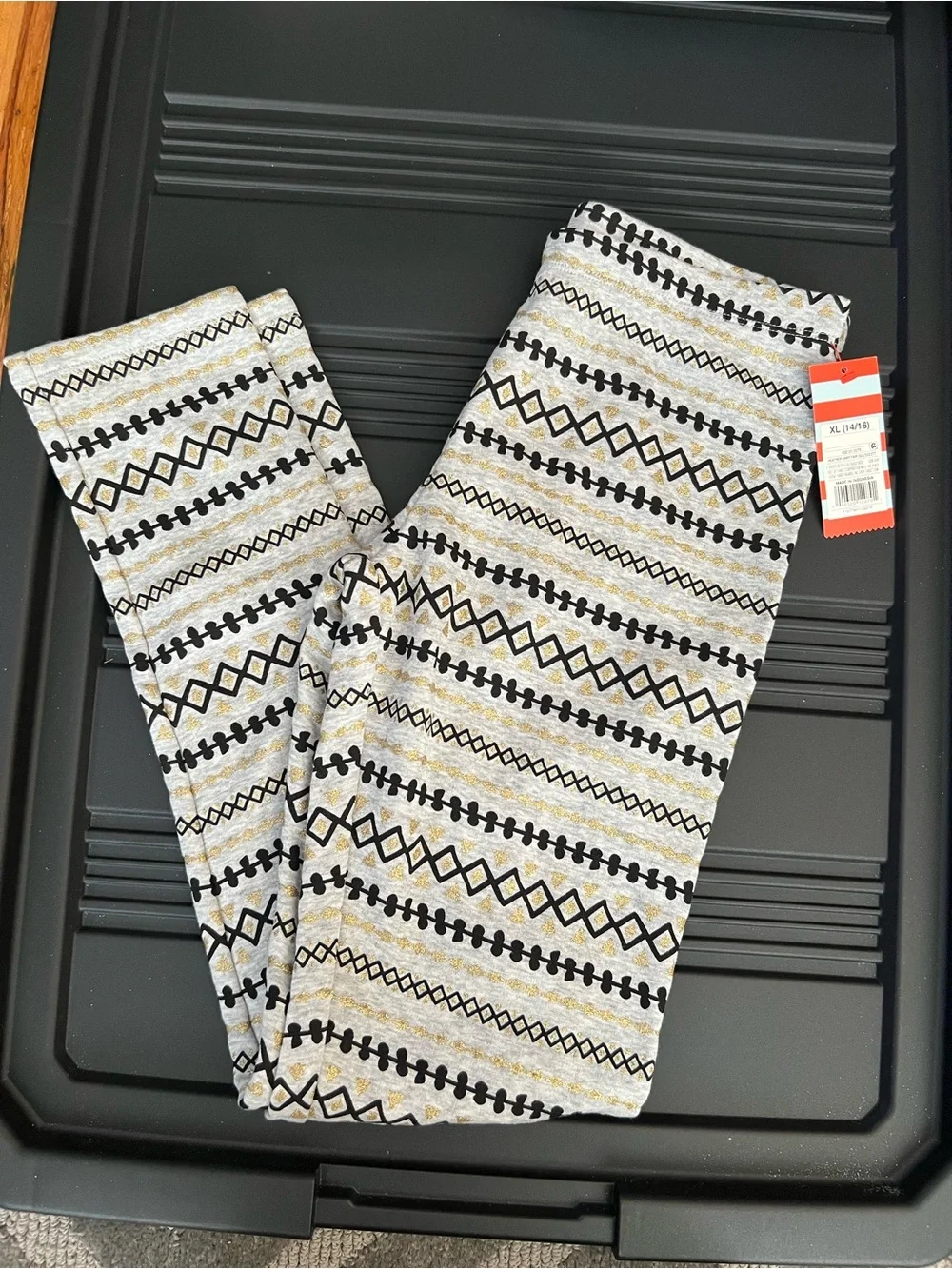 Cat & Jack Black, Gray & Gold Kids Leggings